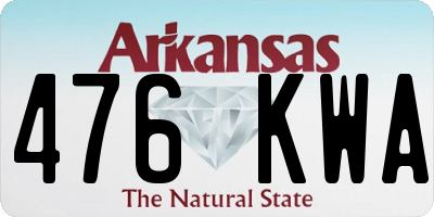 AR license plate 476KWA