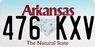 AR license plate 476KXV