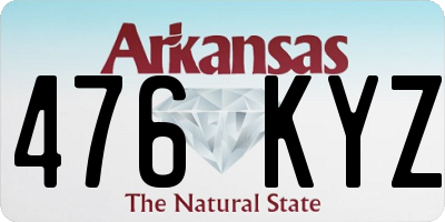 AR license plate 476KYZ