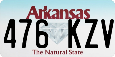 AR license plate 476KZV