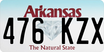 AR license plate 476KZX