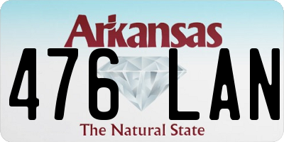 AR license plate 476LAN