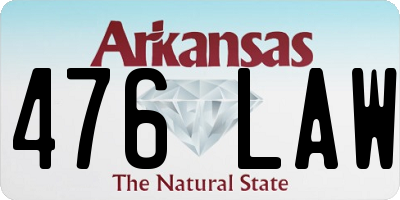 AR license plate 476LAW