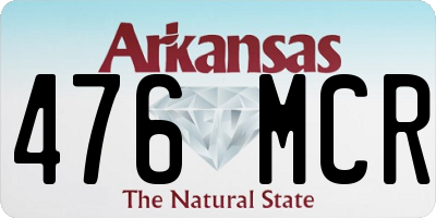 AR license plate 476MCR