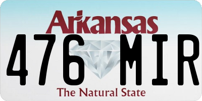 AR license plate 476MIR