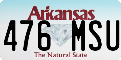 AR license plate 476MSU