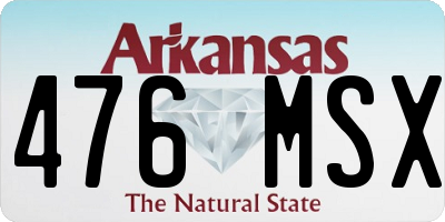 AR license plate 476MSX