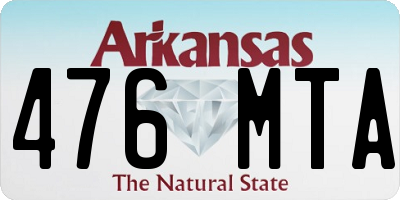 AR license plate 476MTA