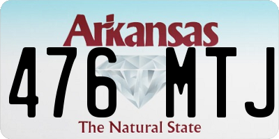 AR license plate 476MTJ
