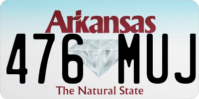AR license plate 476MUJ