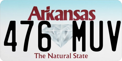 AR license plate 476MUV