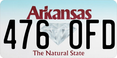 AR license plate 476OFD