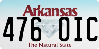 AR license plate 476OIC