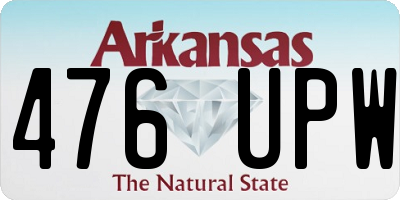 AR license plate 476UPW