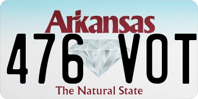 AR license plate 476VOT