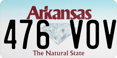 AR license plate 476VOV