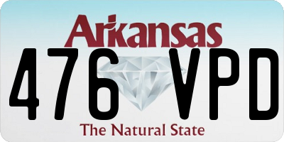 AR license plate 476VPD