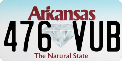 AR license plate 476VUB