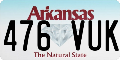 AR license plate 476VUK