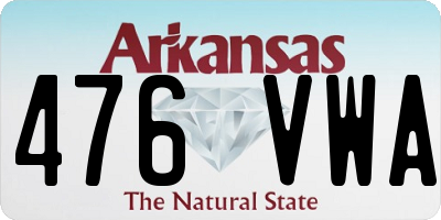 AR license plate 476VWA