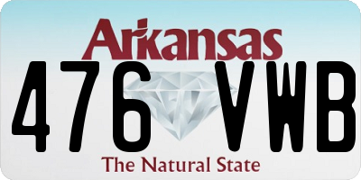 AR license plate 476VWB
