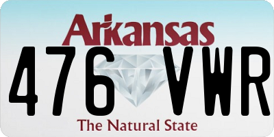 AR license plate 476VWR