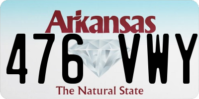 AR license plate 476VWY