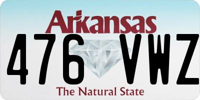 AR license plate 476VWZ
