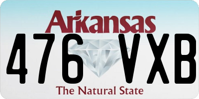 AR license plate 476VXB