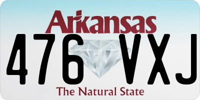 AR license plate 476VXJ