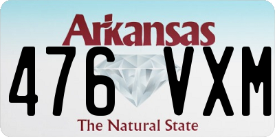 AR license plate 476VXM