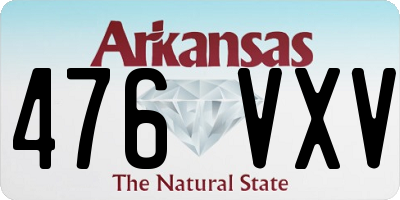 AR license plate 476VXV
