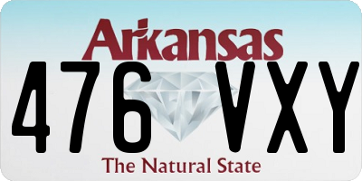 AR license plate 476VXY