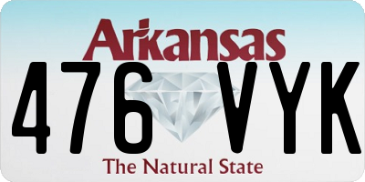 AR license plate 476VYK