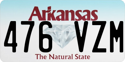 AR license plate 476VZM