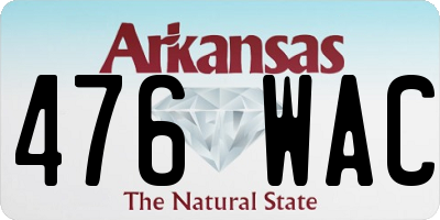AR license plate 476WAC