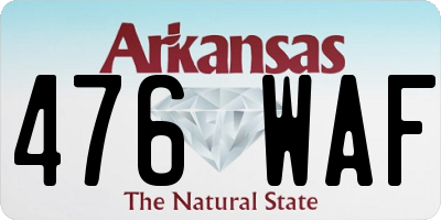 AR license plate 476WAF