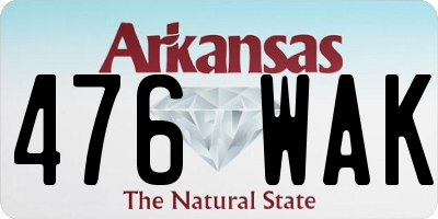 AR license plate 476WAK