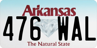 AR license plate 476WAL