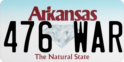 AR license plate 476WAR
