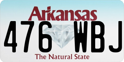 AR license plate 476WBJ