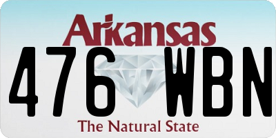AR license plate 476WBN