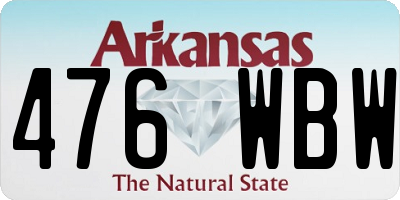 AR license plate 476WBW
