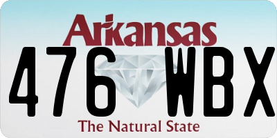 AR license plate 476WBX