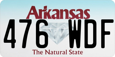 AR license plate 476WDF