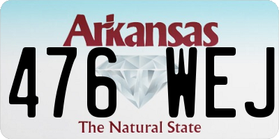 AR license plate 476WEJ