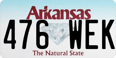 AR license plate 476WEK