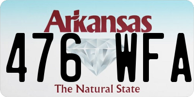 AR license plate 476WFA