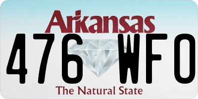 AR license plate 476WFO