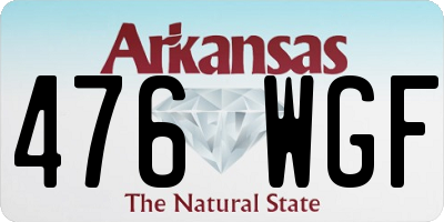 AR license plate 476WGF